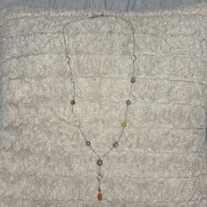Nordstrom BP/Rachel Silver and Glass Bead Lariat Necklace